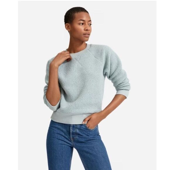 Everlane The ReNew Fleece Raglan Sweatshirt in Pale Sage- Size XS - Picture 1 of 9